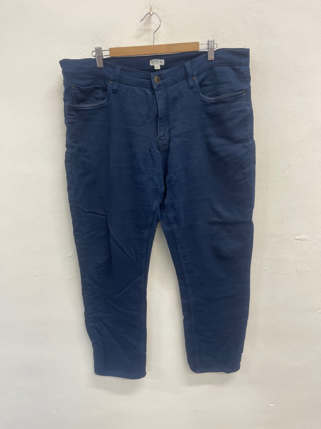 Fabulous Orvis moleskin cotton trousers  38W 30 L Navy Blue ES609
