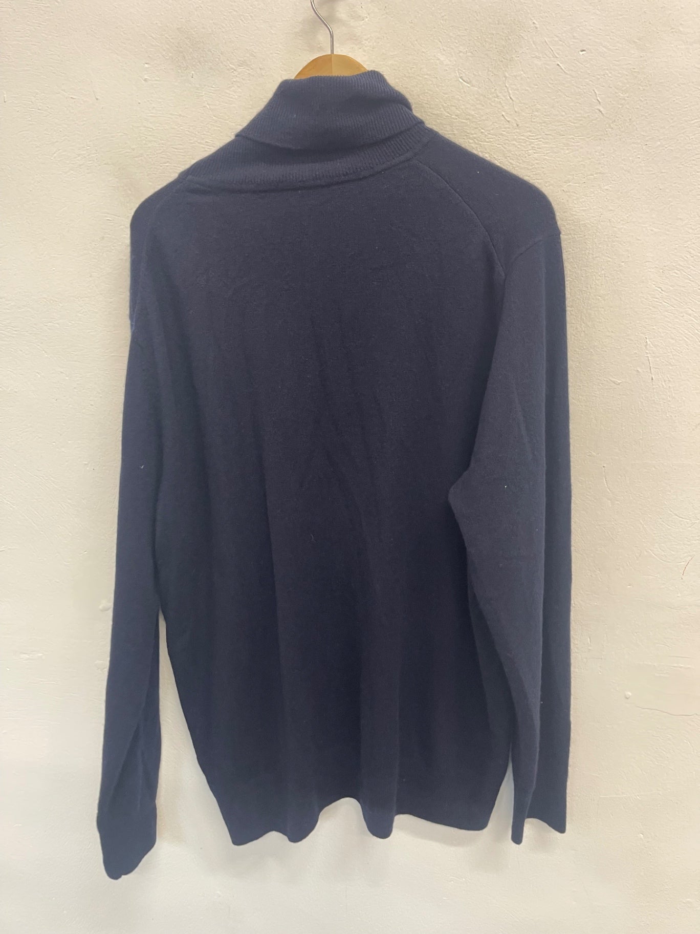 Fabulous UNIQLO pure Cashmere rollSweater XL Dark Blue ES609