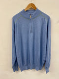Fabulous Peter Millar 1/4 zip Sweater Golf XL Blue lime contrast stitching ES609