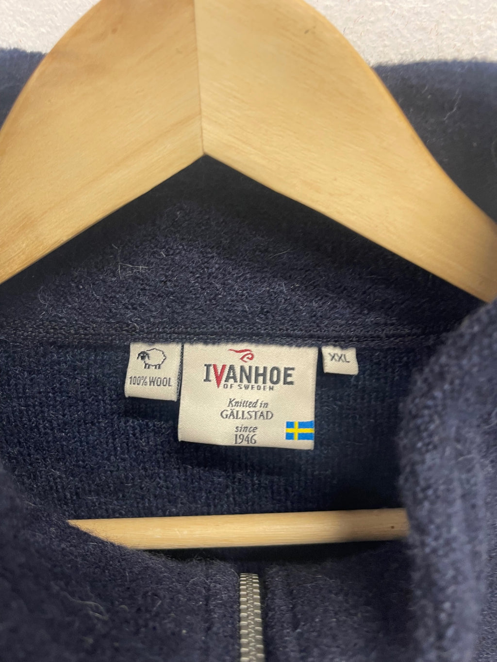 Fabulous Ivanhoe 1/4 zip knit jumper XXL Navy blue ES609