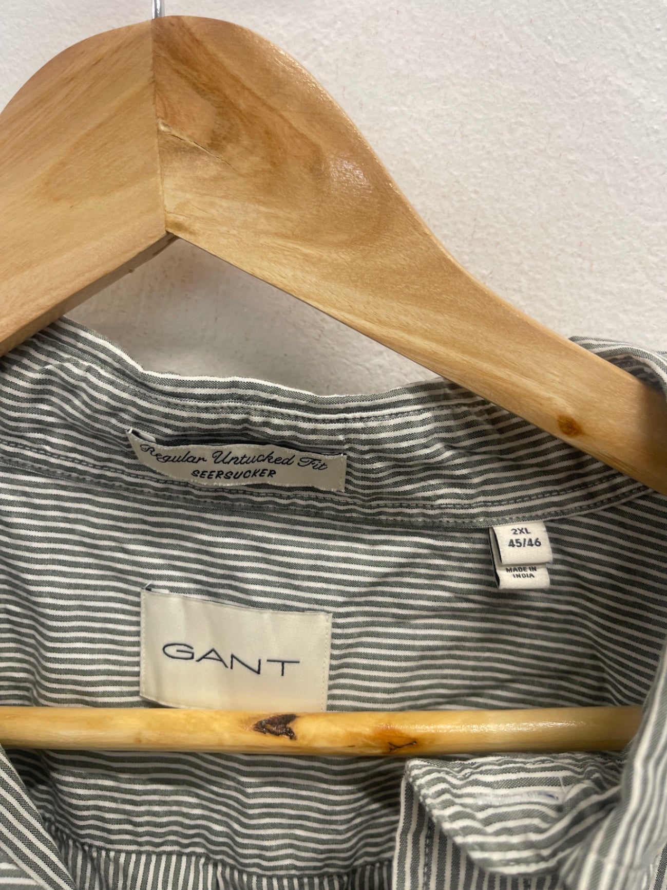 Fabulous GANT seersucker untucked Shirt 2XL Grey ES609