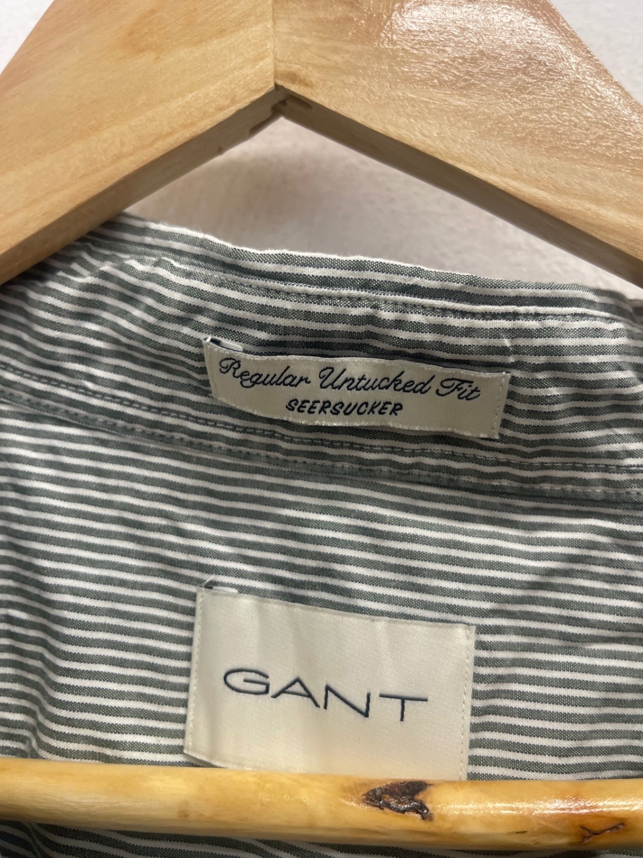 Fabulous GANT seersucker untucked Shirt 2XL Grey ES609