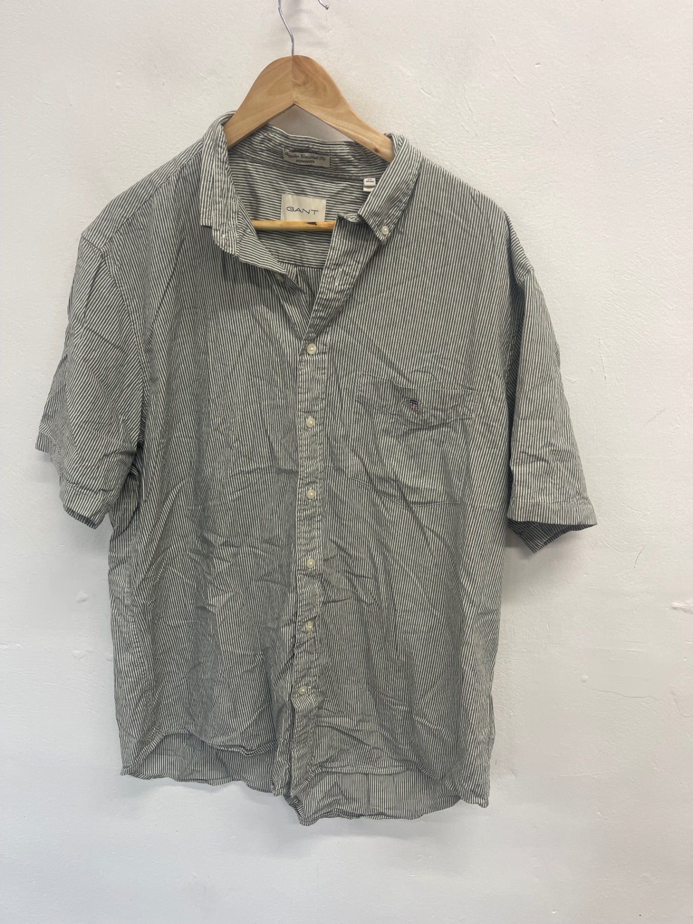 Fabulous GANT seersucker untucked Shirt 2XL Grey ES609