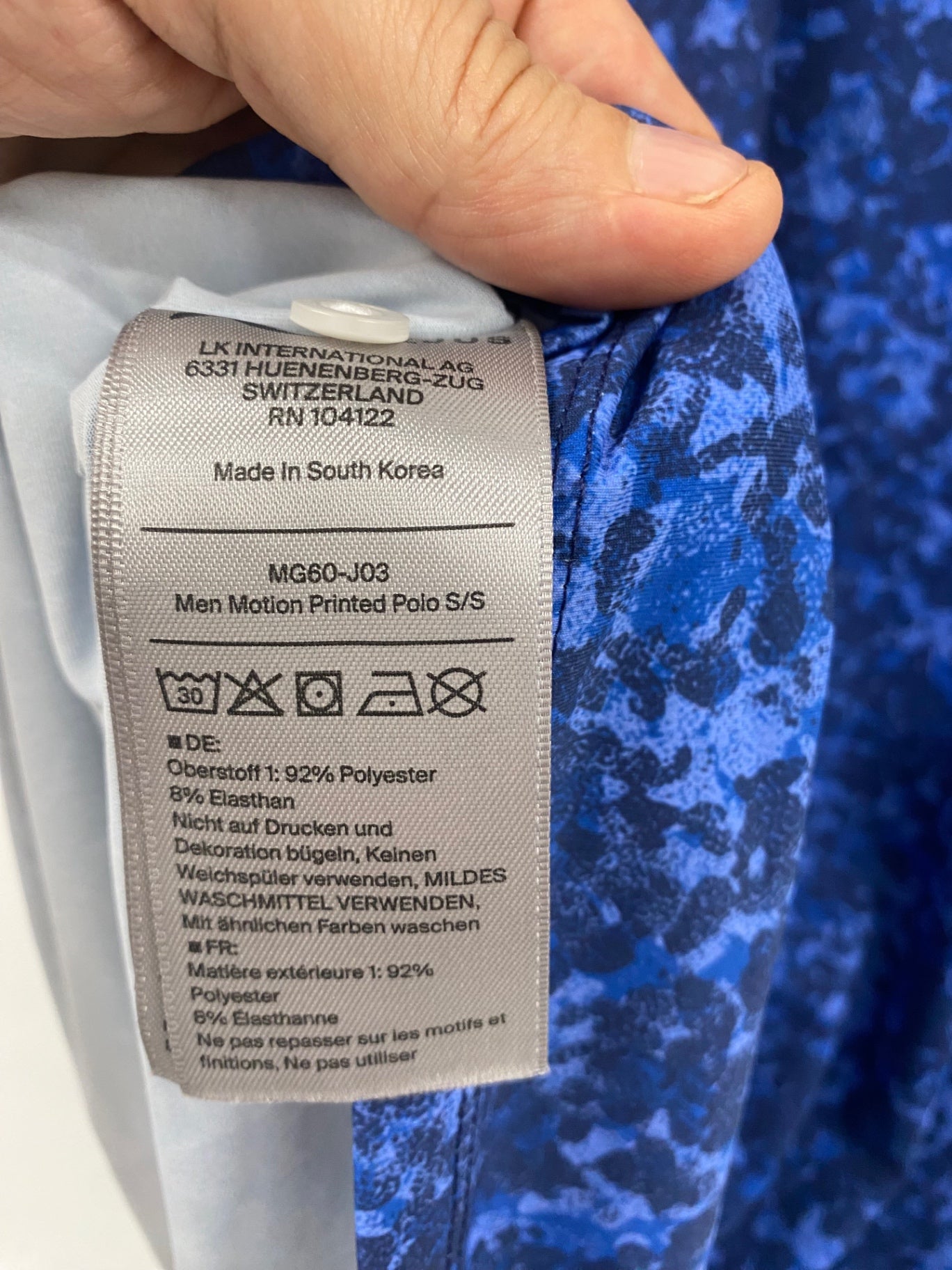 Fabulous KJUS Polo Shirt Motion XXL Blue print golf Prestwick