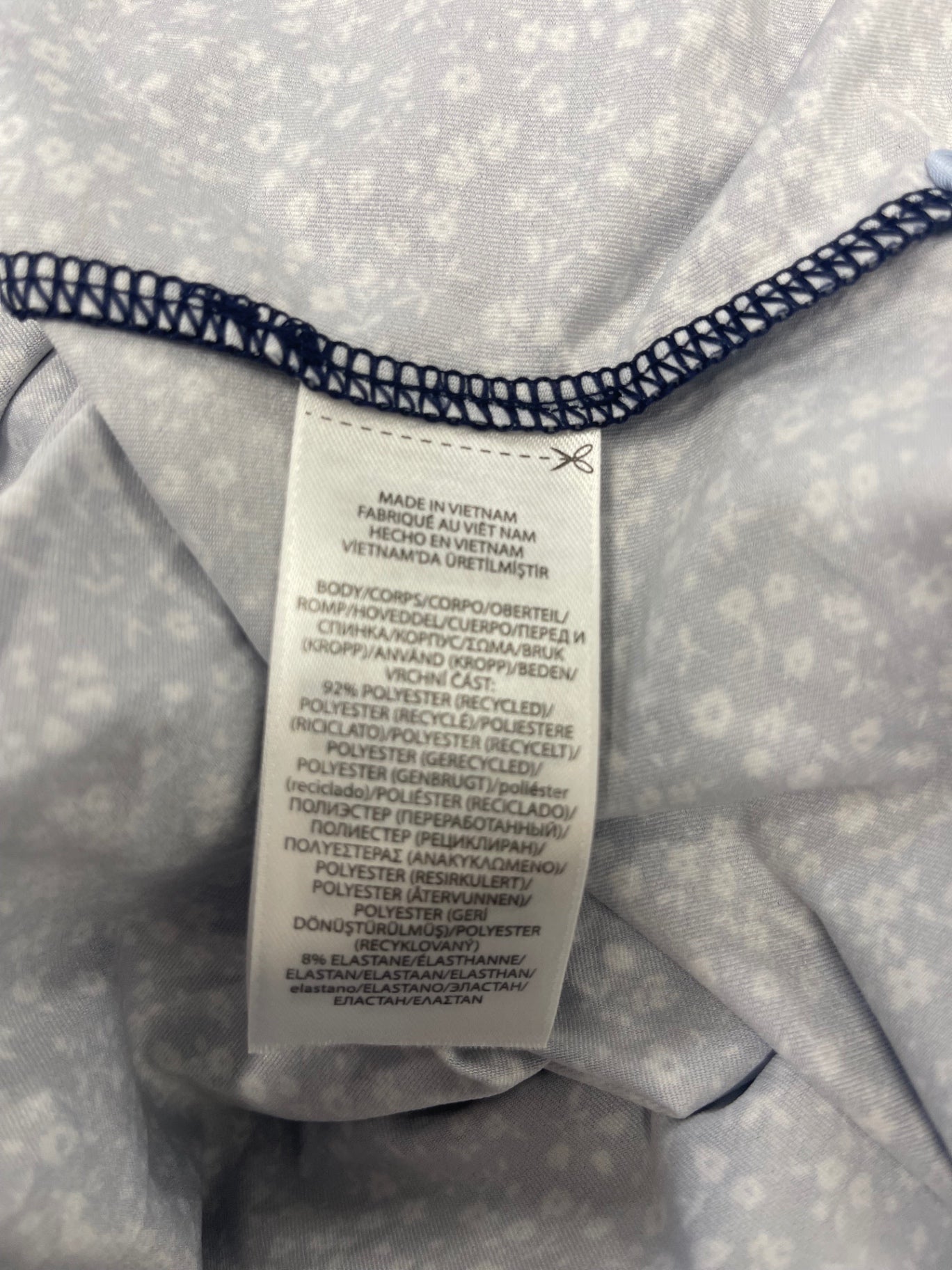 Fabulous RLX Ralph Lauren floral golfers Polo shirt  XL Navy Blue& White ES609