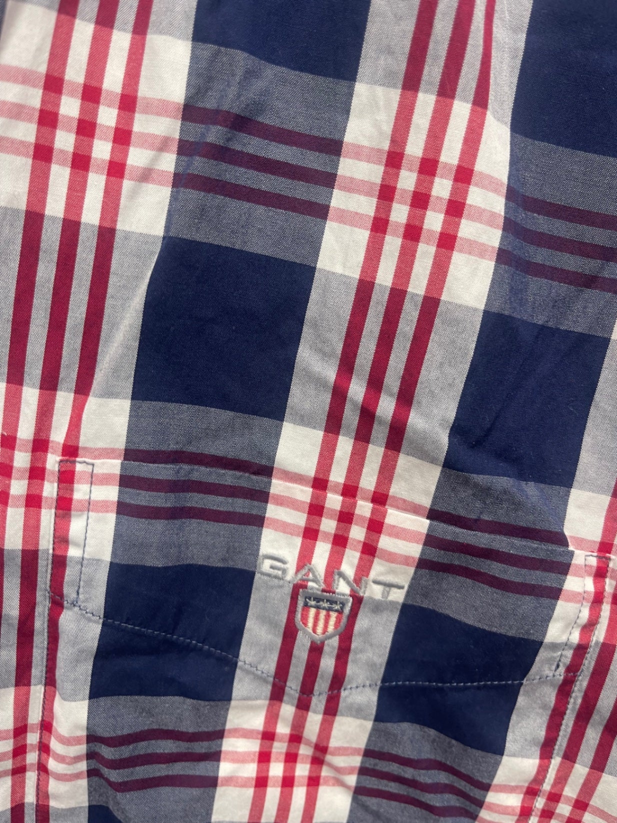 Fabulous GANT men’s portion poplin checked Shirt XL Red ES609
