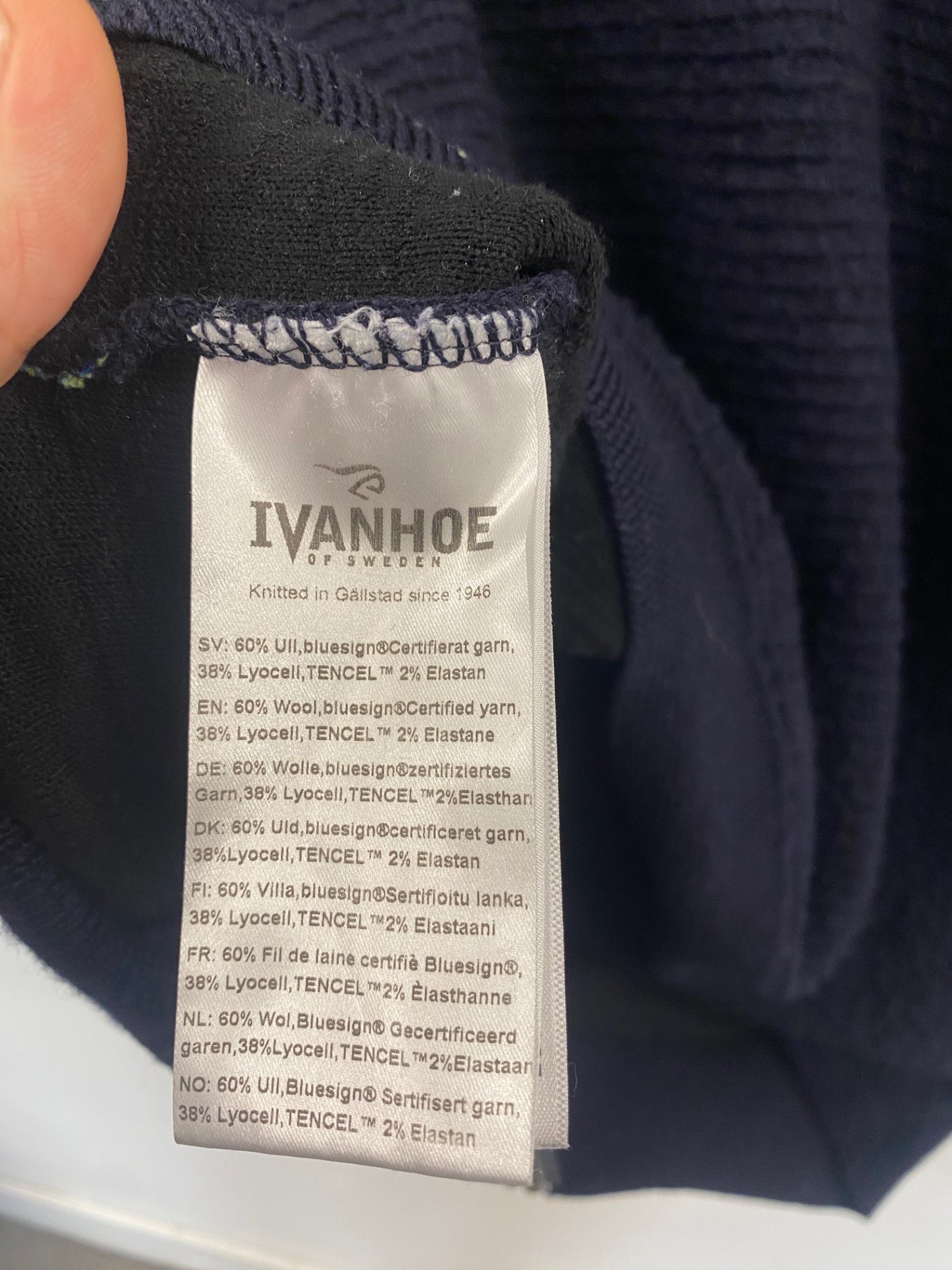 Fabulous Ivanhoe of Sweden Zip through Sweater XXL Navy Crail Golfing Society ES609