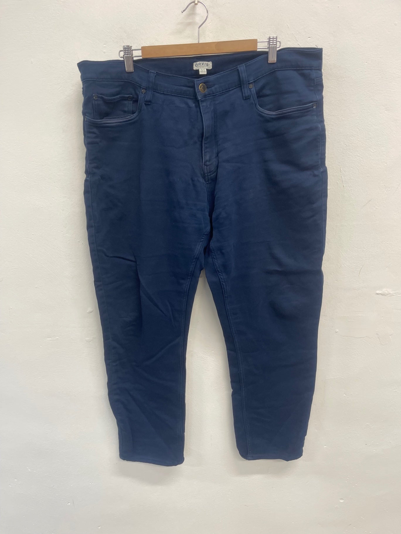 Fabulous Orvis moleskin cotton trousers  38W 30 L Navy Blue ES609