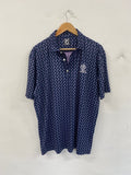 Fabulous FootJoy Polo Shirt Dolphin print St Andrews 150th Open XL Navy and Pink