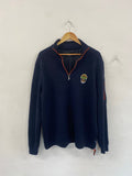 Awesome Ivanhoe of Sweden Windproof 1/4 zip Sweater XXL Navy Crail Golfing Society ES609 