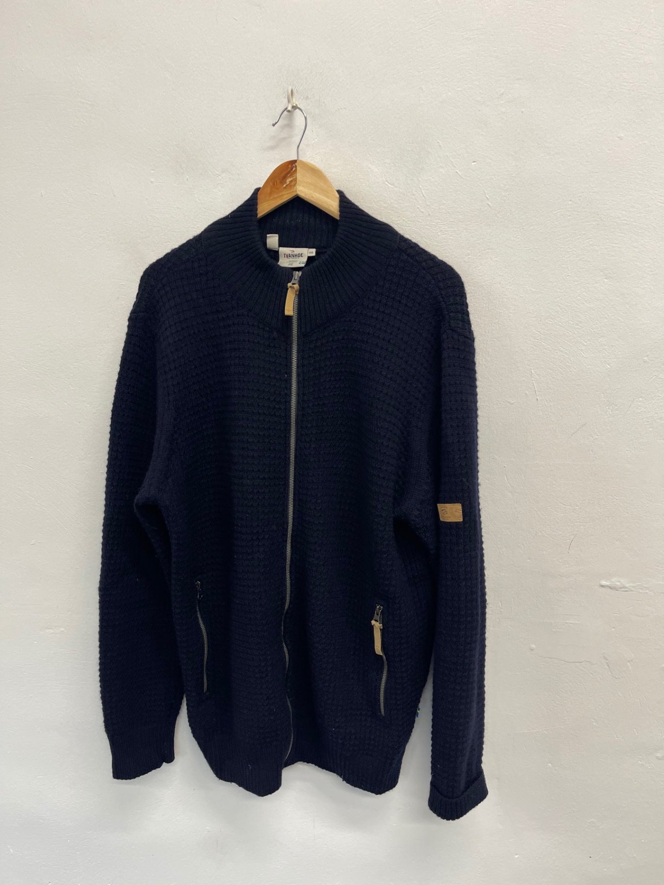 Fabulous Ivanhoe wool golf Cardigan XXL Navy Blue ES609