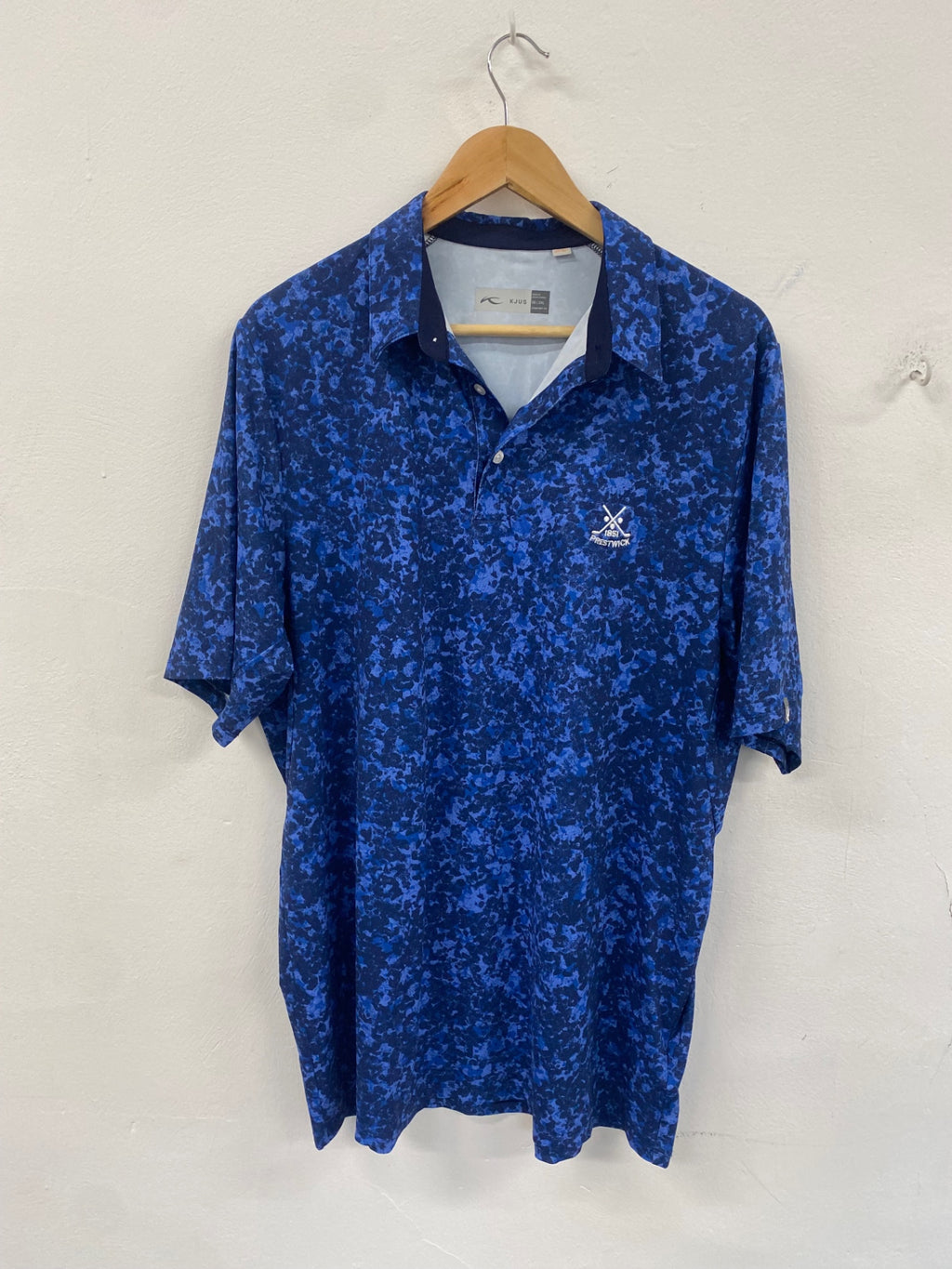 Fabulous KJUS Polo Shirt Motion XXL Blue print golf Prestwick