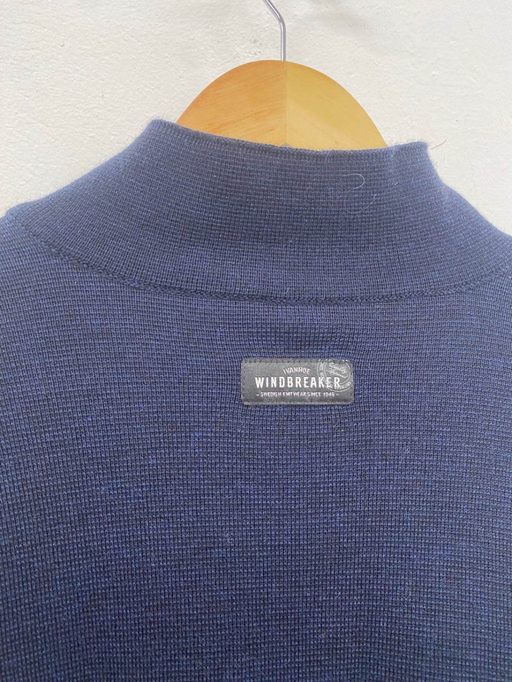 Awesome Ivanhoe of Sweden Windproof 1/4 zip Sweater XXL Navy Crail Golfing Society ES609 