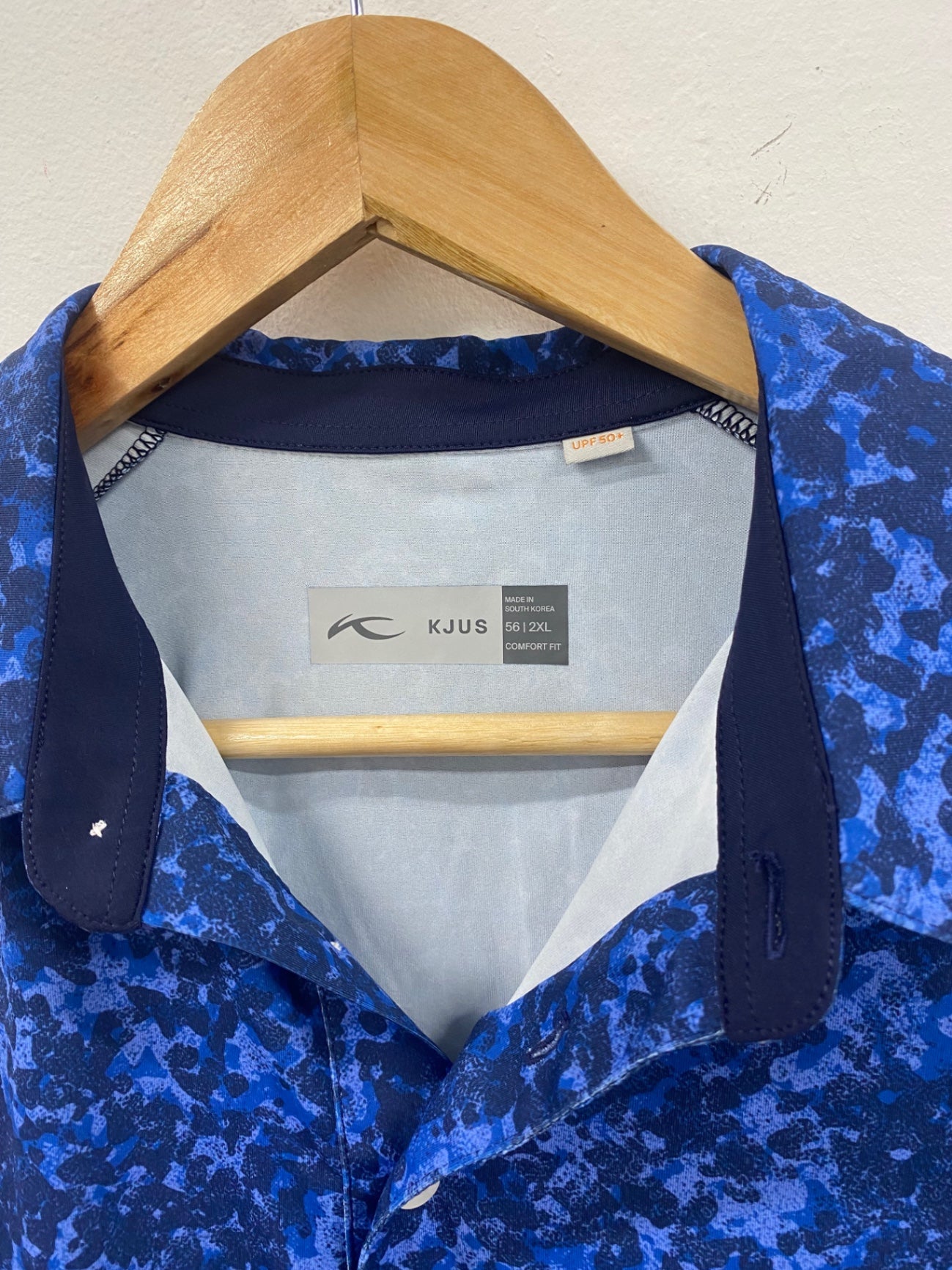 Fabulous KJUS Polo Shirt Motion XXL Blue print golf Prestwick