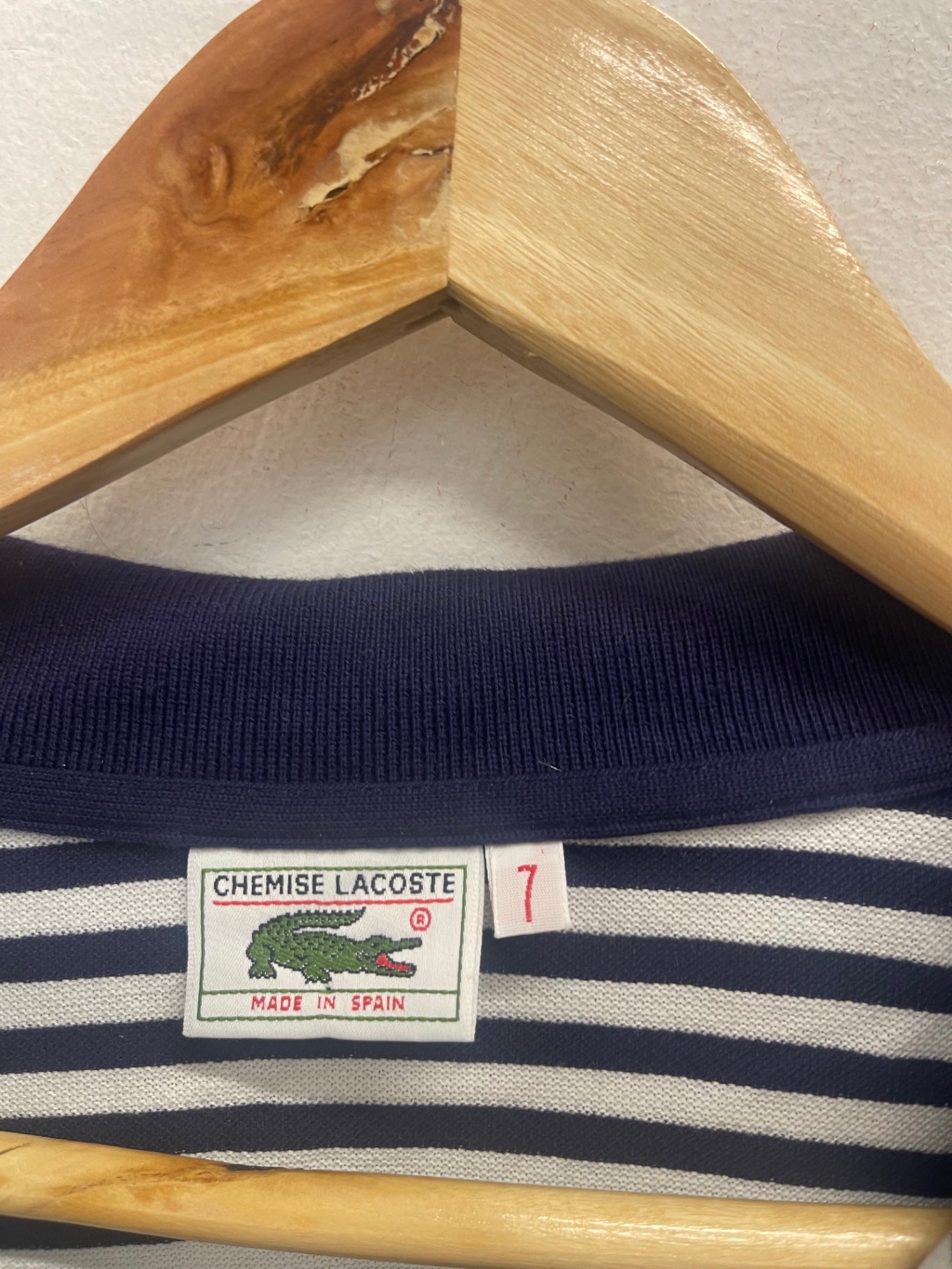 Fabulous vintage 90’s Chemise Lacoste Shirt UK XXL Navy & White ES609