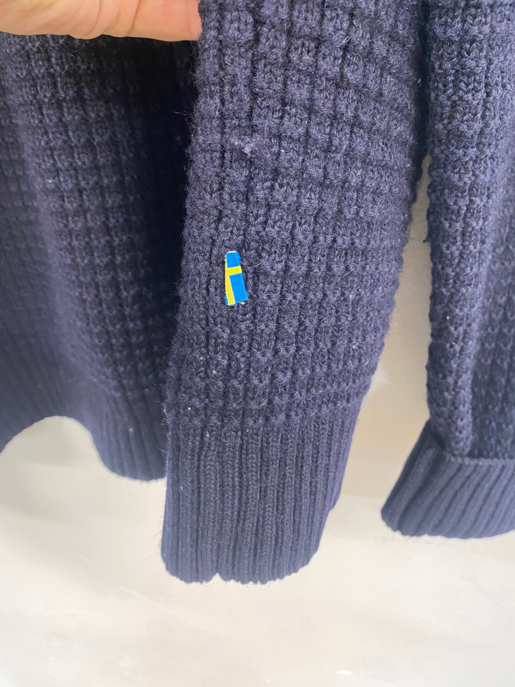 Fabulous Ivanhoe of Sweden 1/4 Zip Jumper XL Navy golf pure wool ES609