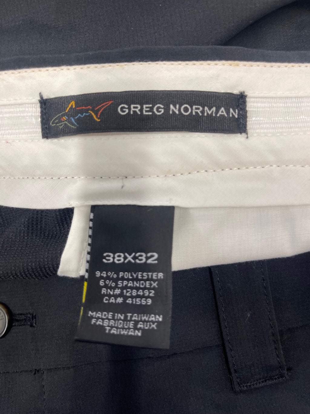 Fabulous Greg Norman Golf Trousers 38X32 Black ES609