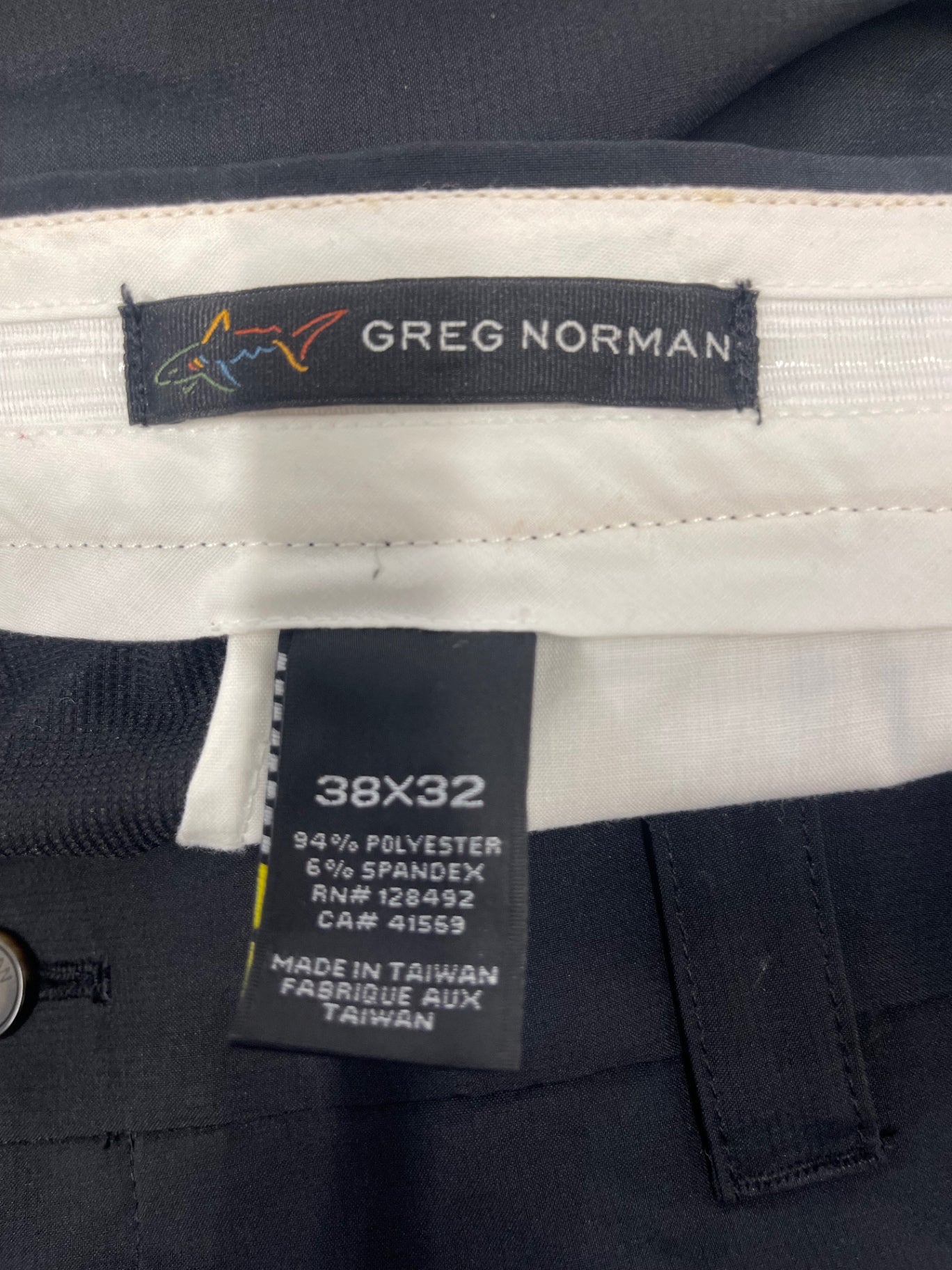 Fabulous Greg Norman Golf Trousers 38X32 Black ES609