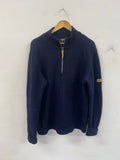 Fabulous Ivanhoe of Sweden 1/4 Zip Jumper XL Navy golf pure wool ES609
