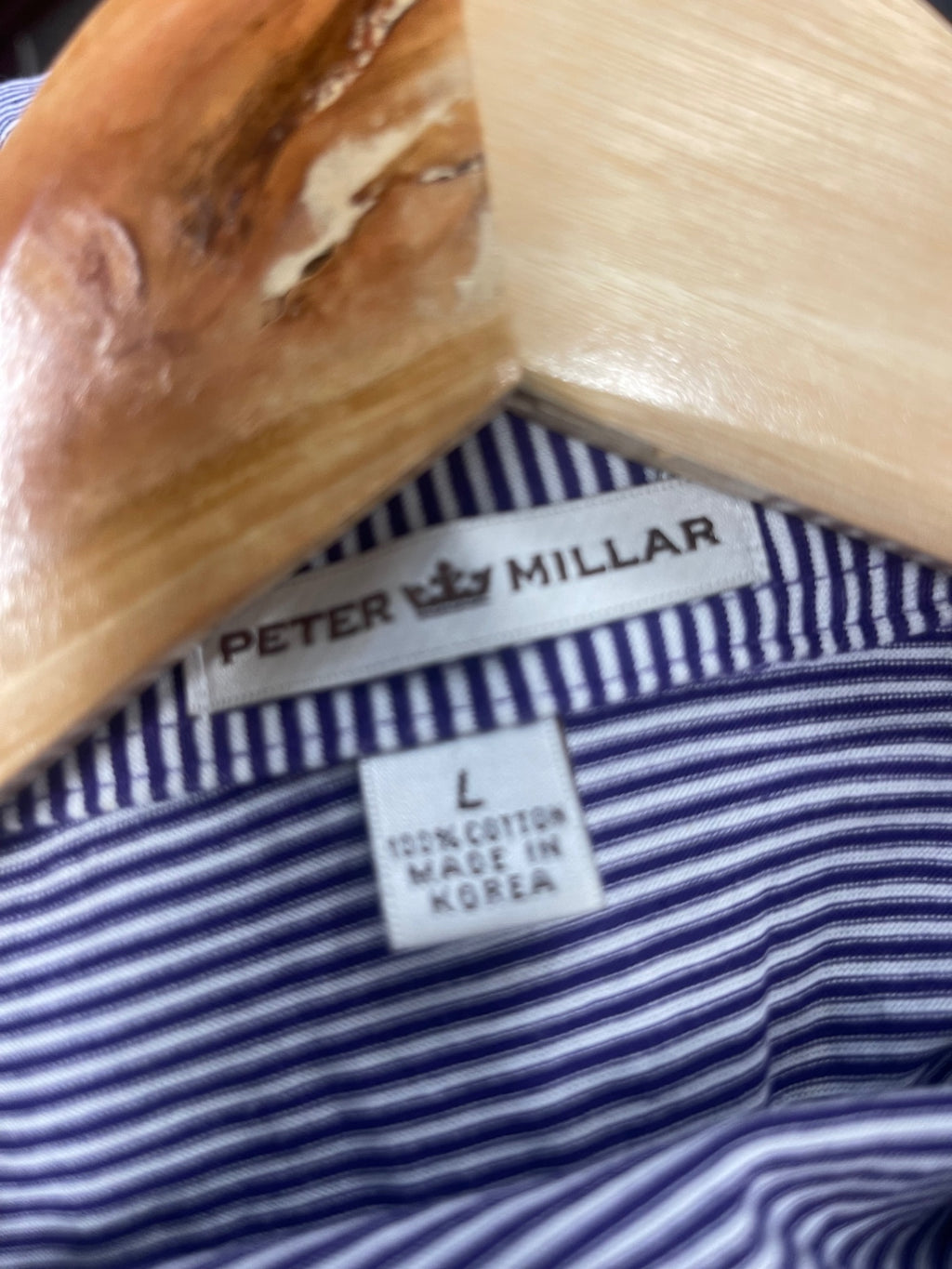 Fabulous Peter Millar Golf polo Shirt UkL Purple ES609
