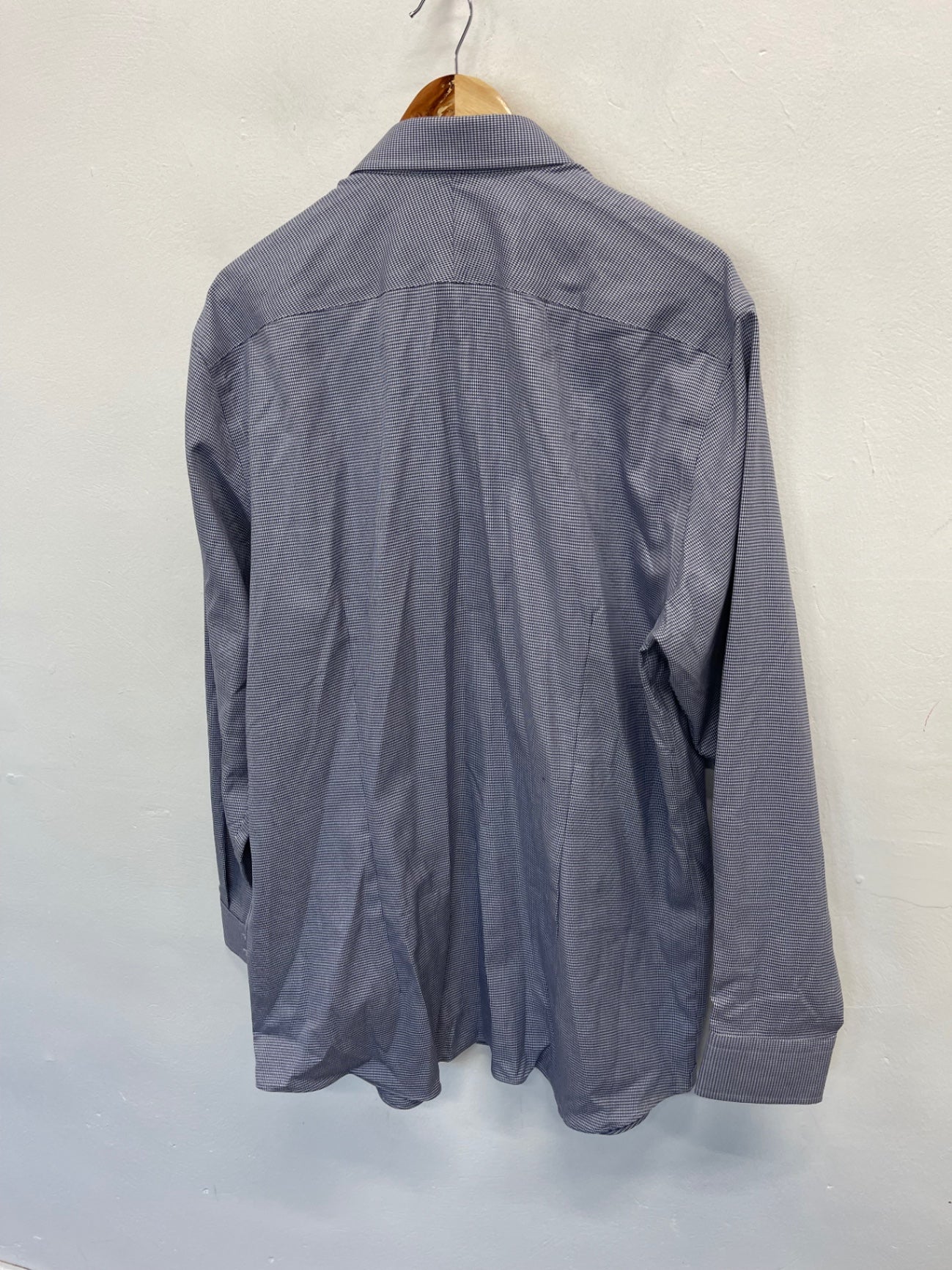 Fabulous Hawes & curtis checked fitted slim Shirt 17.5" Blue ES609