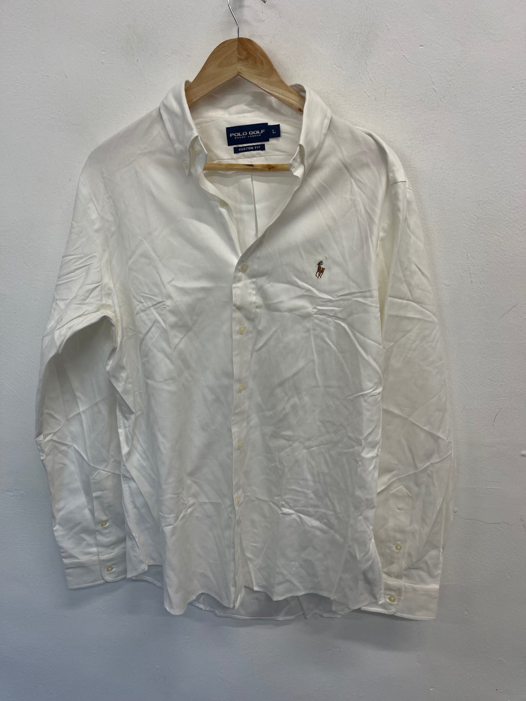 Fabulous Polo Golf Ralph Lauren button down Shirt L White ES609