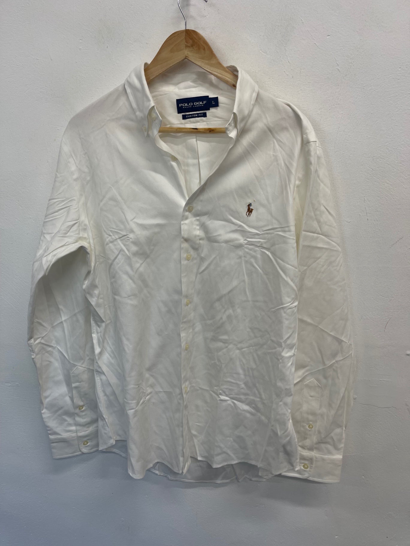 Fabulous Polo Golf Ralph Lauren button down Shirt L White ES609