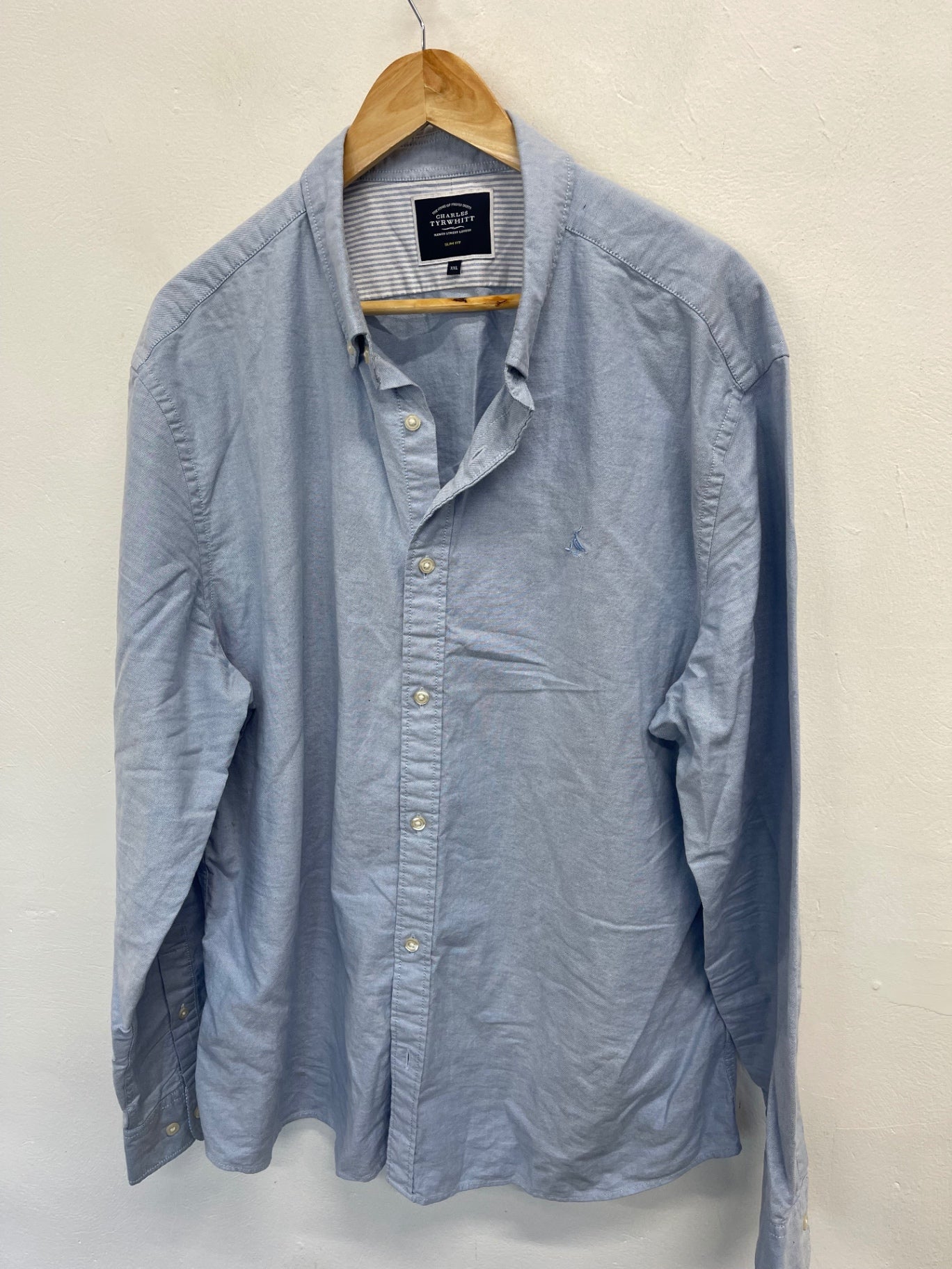 Fabulous Charles Tyrwhitt slim fit Shirt XXL Light Blue ES609