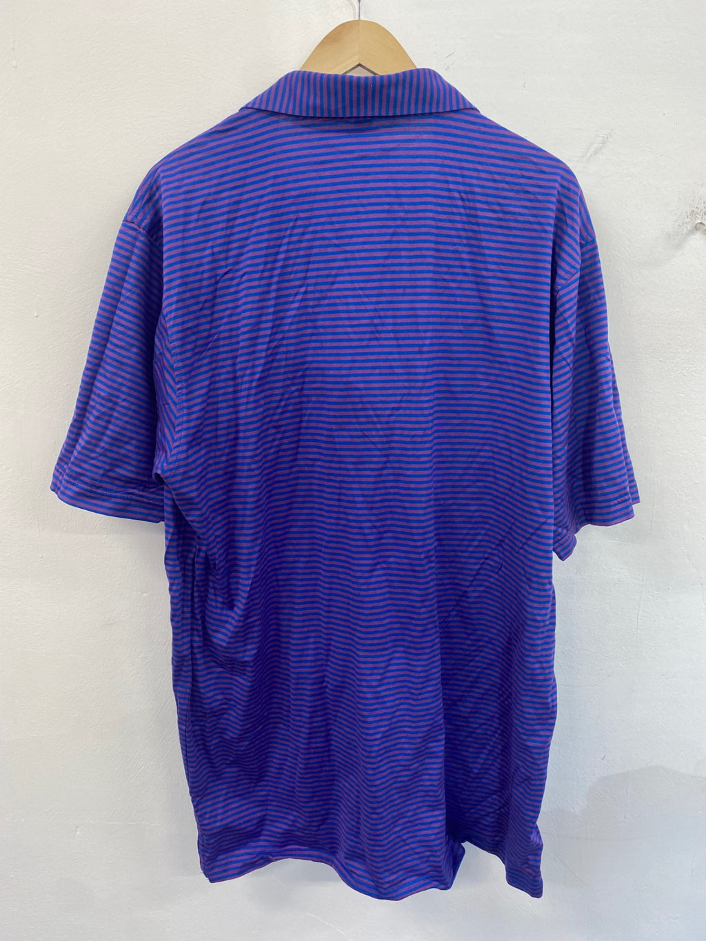 Fabulous Peter Millar Polo Shirt Golf Crail XL Purple and blue stripes ES609