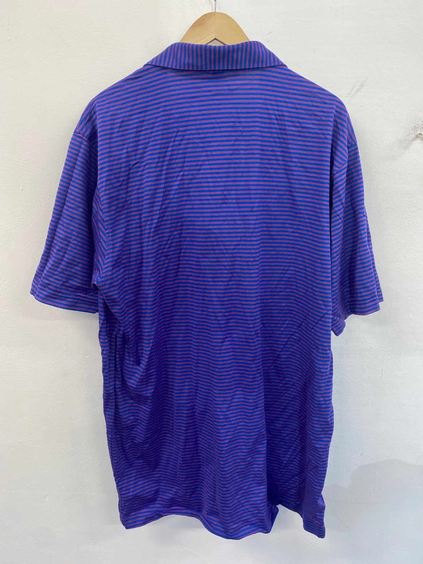 Fabulous Peter Millar Polo Shirt Golf Crail XL Purple and blue stripes ES609