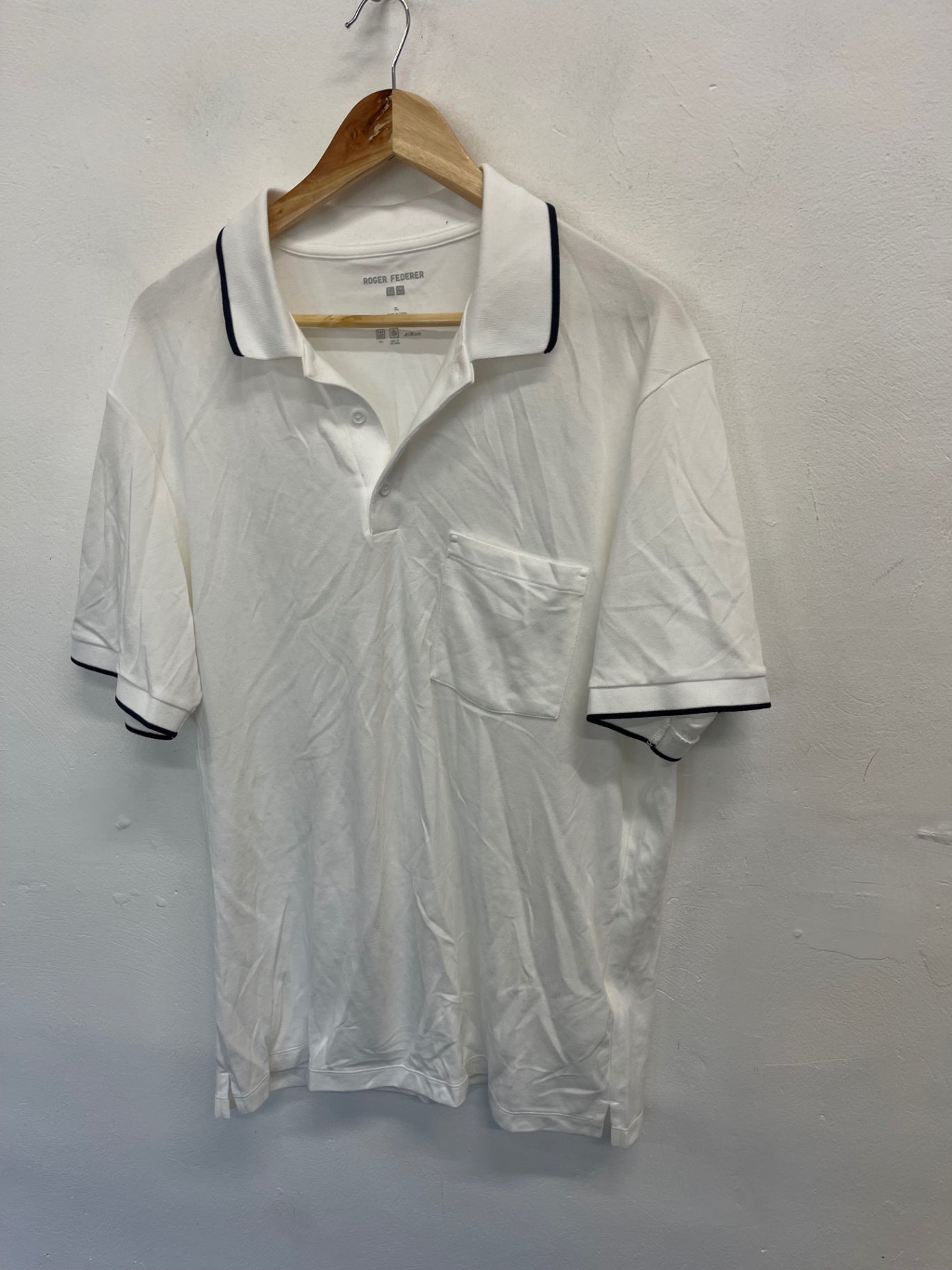 Fabulous UNIQLO x Roger Federa Polo Shirt XL White ES609