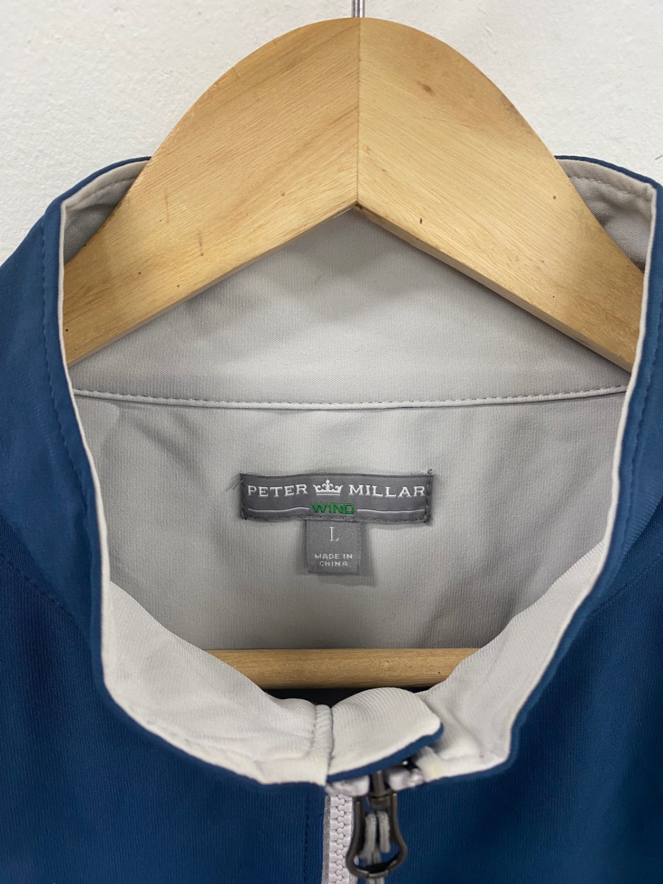 Classic Peter Millar Windproof Golf Gilet L Blue Crail ES609