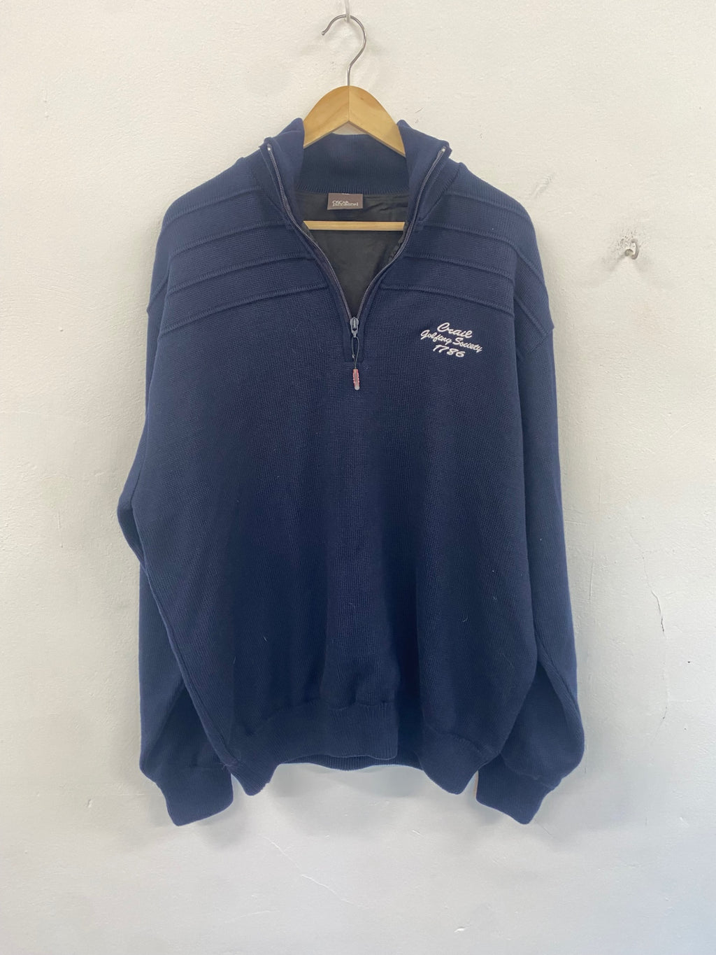 Fabulous Oscar Jacobson 1/2 zip jumper Orson golf windproof XXL Navy blue
