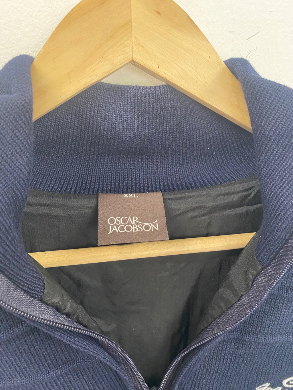 Fabulous Oscar Jacobson 1/2 zip jumper Orson golf windproof XXL Navy blue