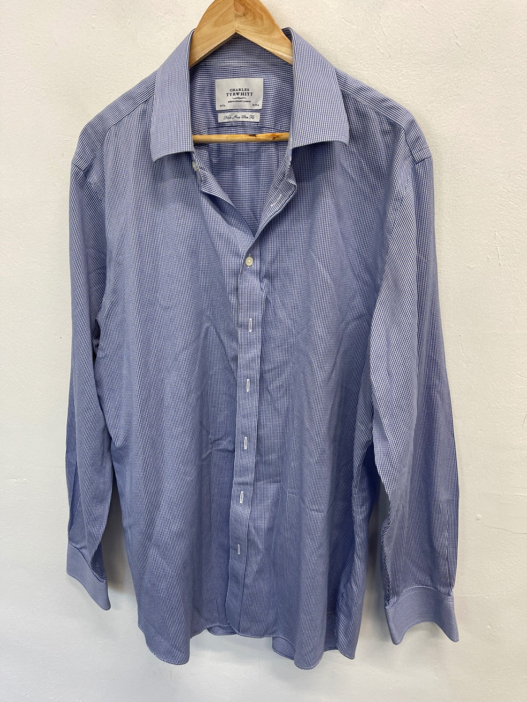Fabulous Charles Tyrwhitt Non iron slim fit Shirt 18” Blue ES609