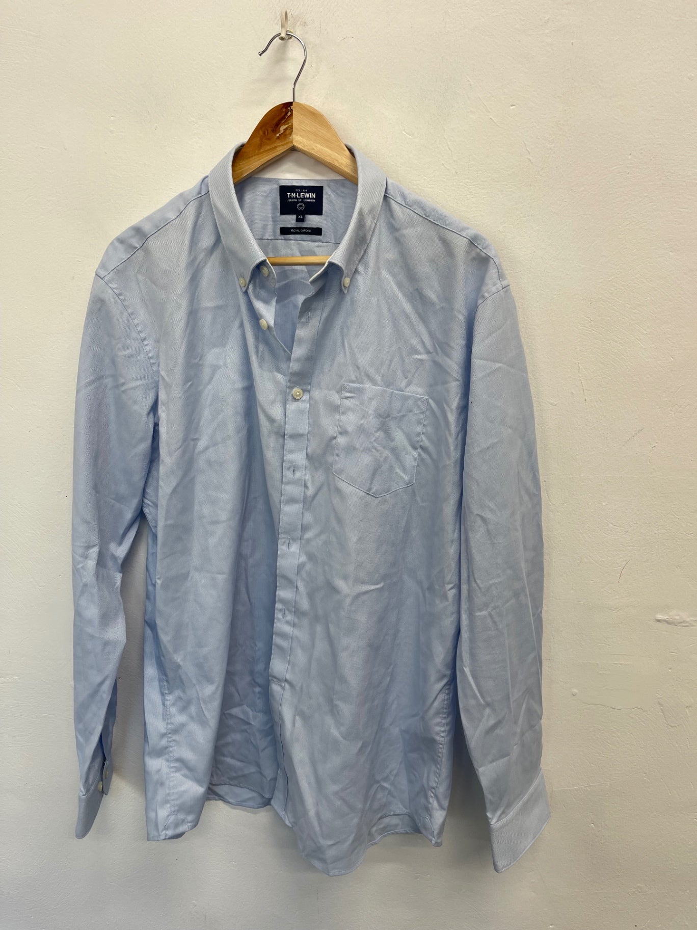 Fabulous T.M LEWIN Royal Oxford Shirt XL Light Blue ES609