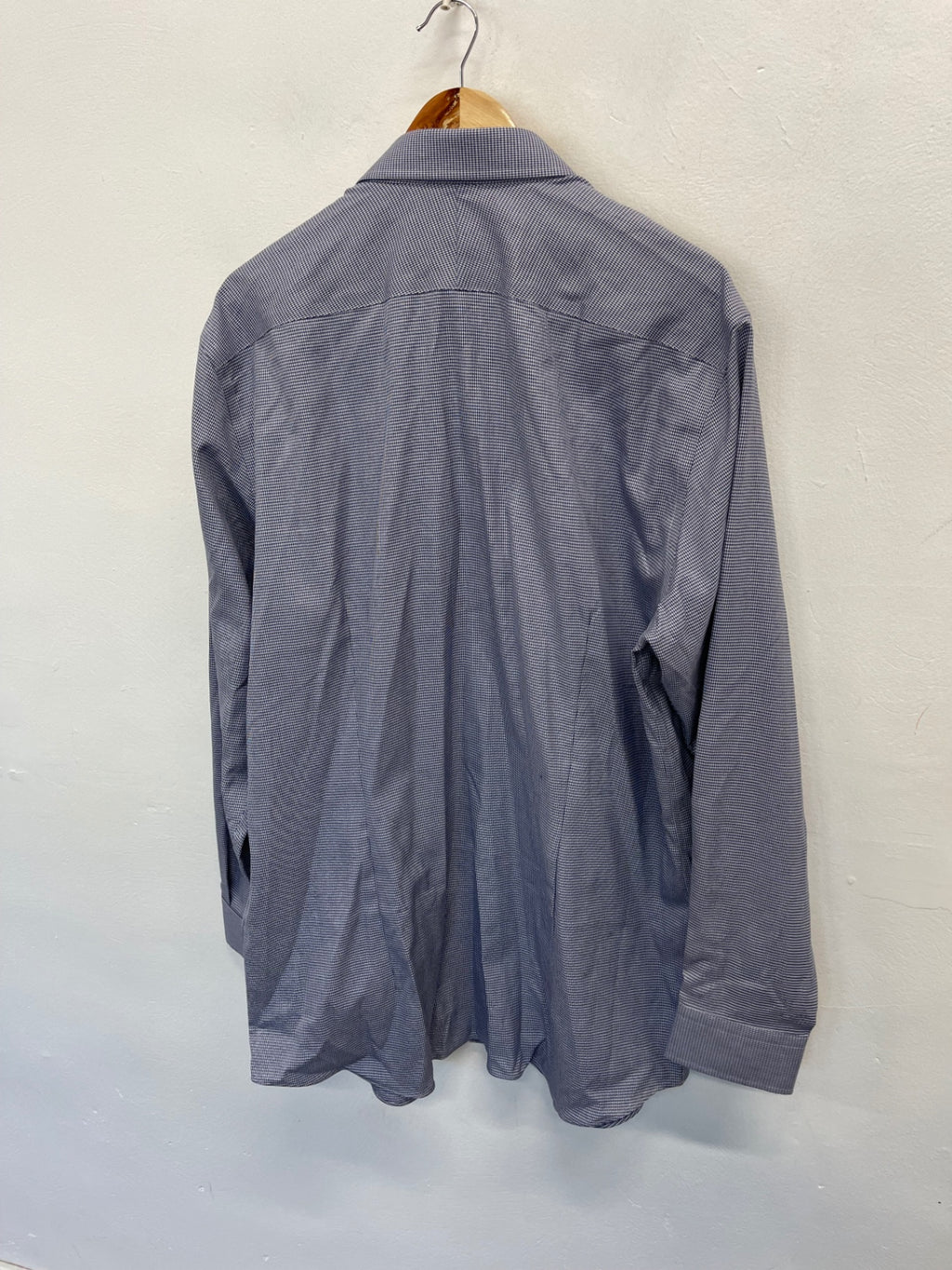 Fabulous Hawes & curtis checked fitted slim Shirt 17.5" Blue ES609