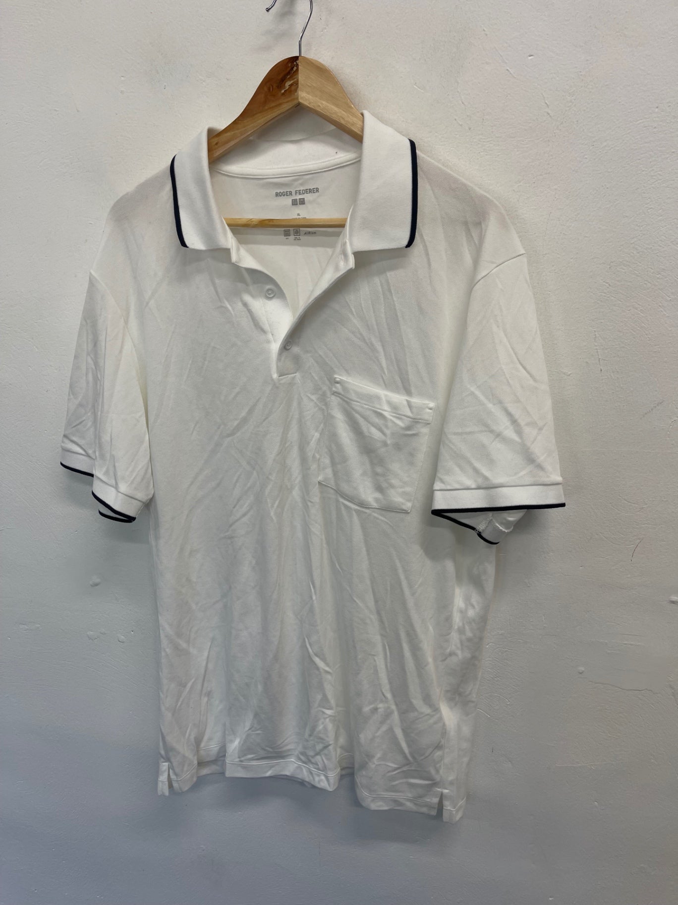 Fabulous UNIQLO x Roger Federa Polo Shirt XL White ES609