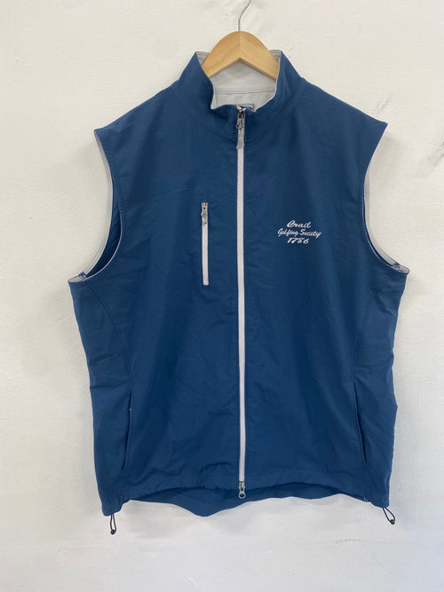 Classic Peter Millar Windproof Golf Gilet L Blue Crail ES609