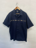 Fabulous LINE7 golf Shirt L Navy pure cotton ES609