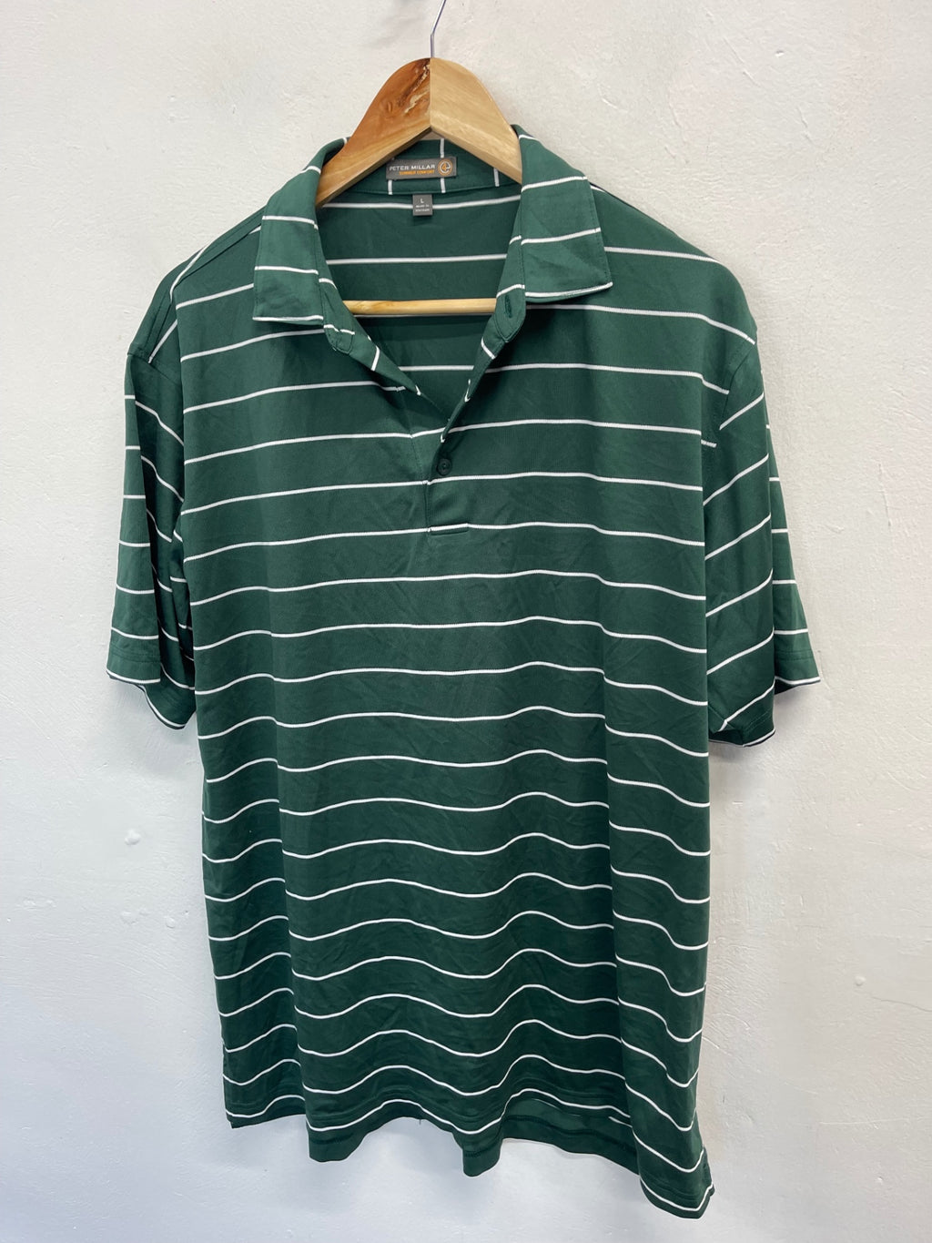 Fabulous Peter Millar Summer comfort golf Polo top UkL Green ES609
