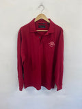 Fabulous Greg Norman L/S Polo Shirt cotton Open 2005 St Andrews M Red ES609