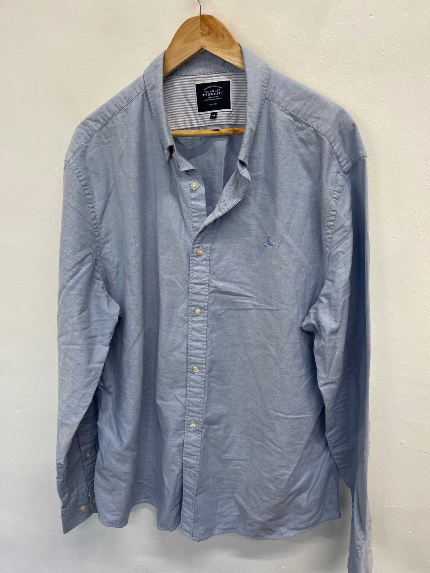 Fabulous Charles Tyrwhitt slim fit Shirt XXL Light Blue ES609