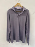 Fabulous KJUS Golf Shirt XL Gray lilac stripe Comfort fit ES609