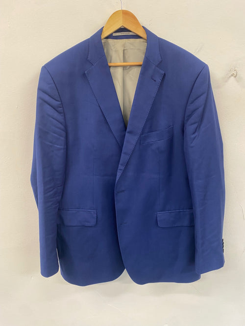 Fabulous Baumler Reda pure new wool Suit 46S Blue ES609