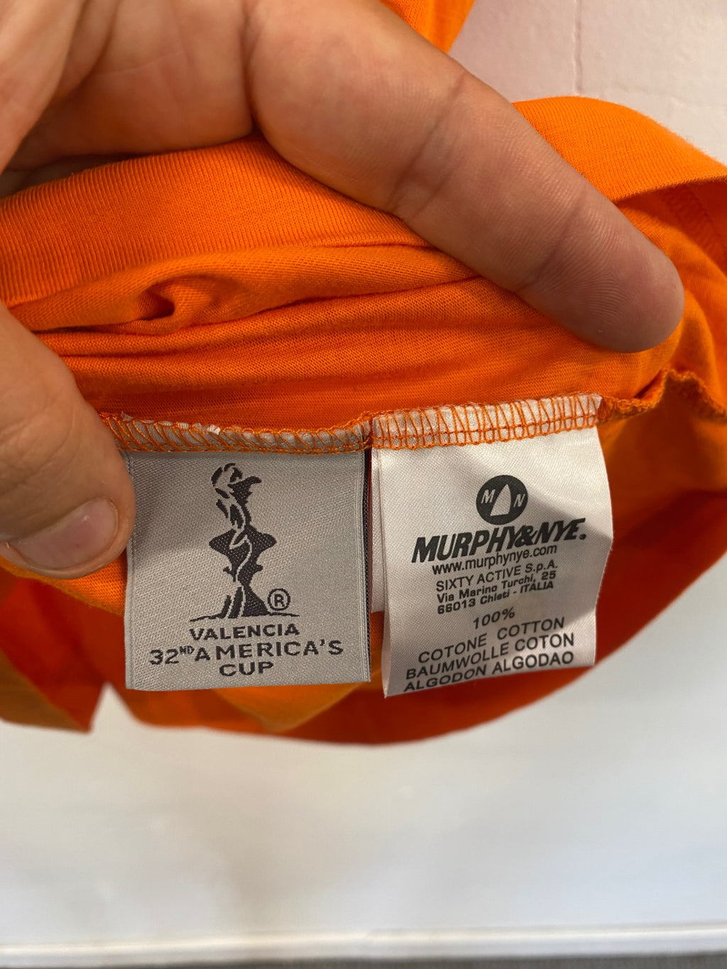 Fabulous Murphy & Nye T-Shirt XL Orange Valencia 32nd Americas cup ES609