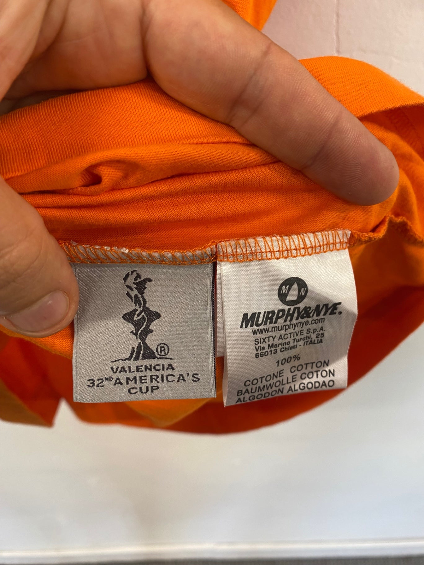 Fabulous Murphy & Nye T-Shirt XL Orange Valencia 32nd Americas cup ES609