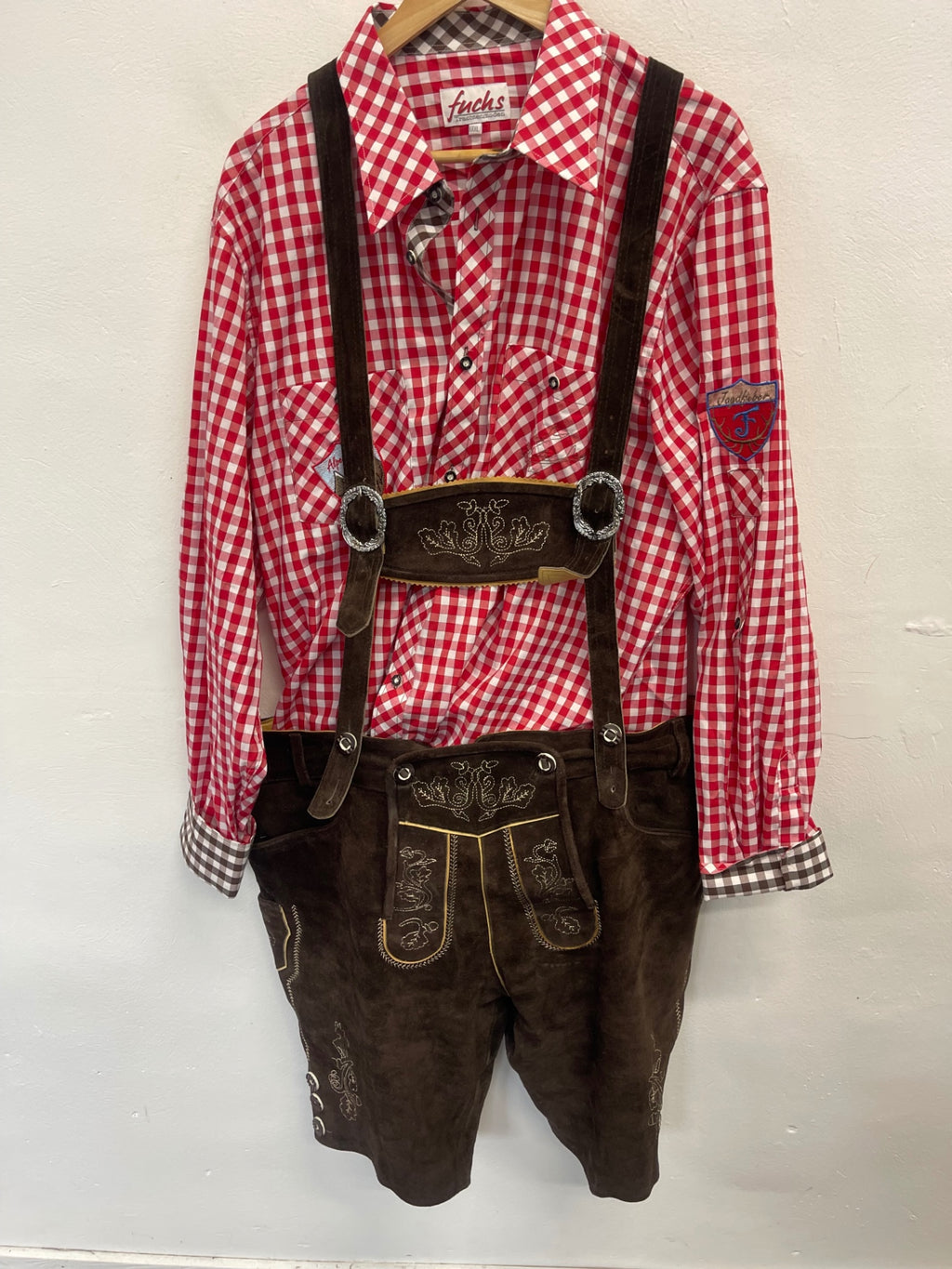 Fabulous Lederhosen traditional suede October fest W42 XXL Austrian ES609