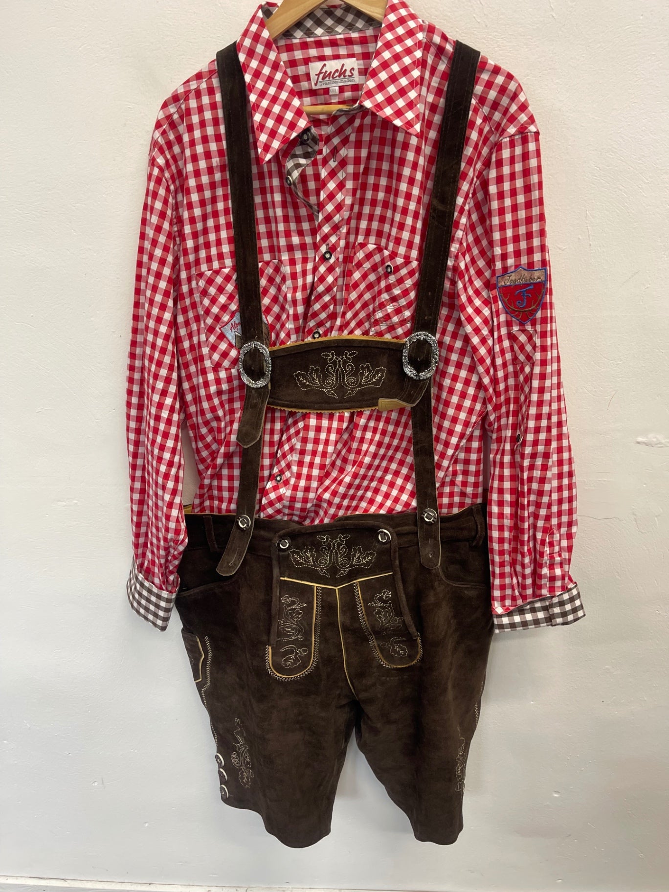 Fabulous Lederhosen traditional suede October fest W42 XXL Austrian ES609