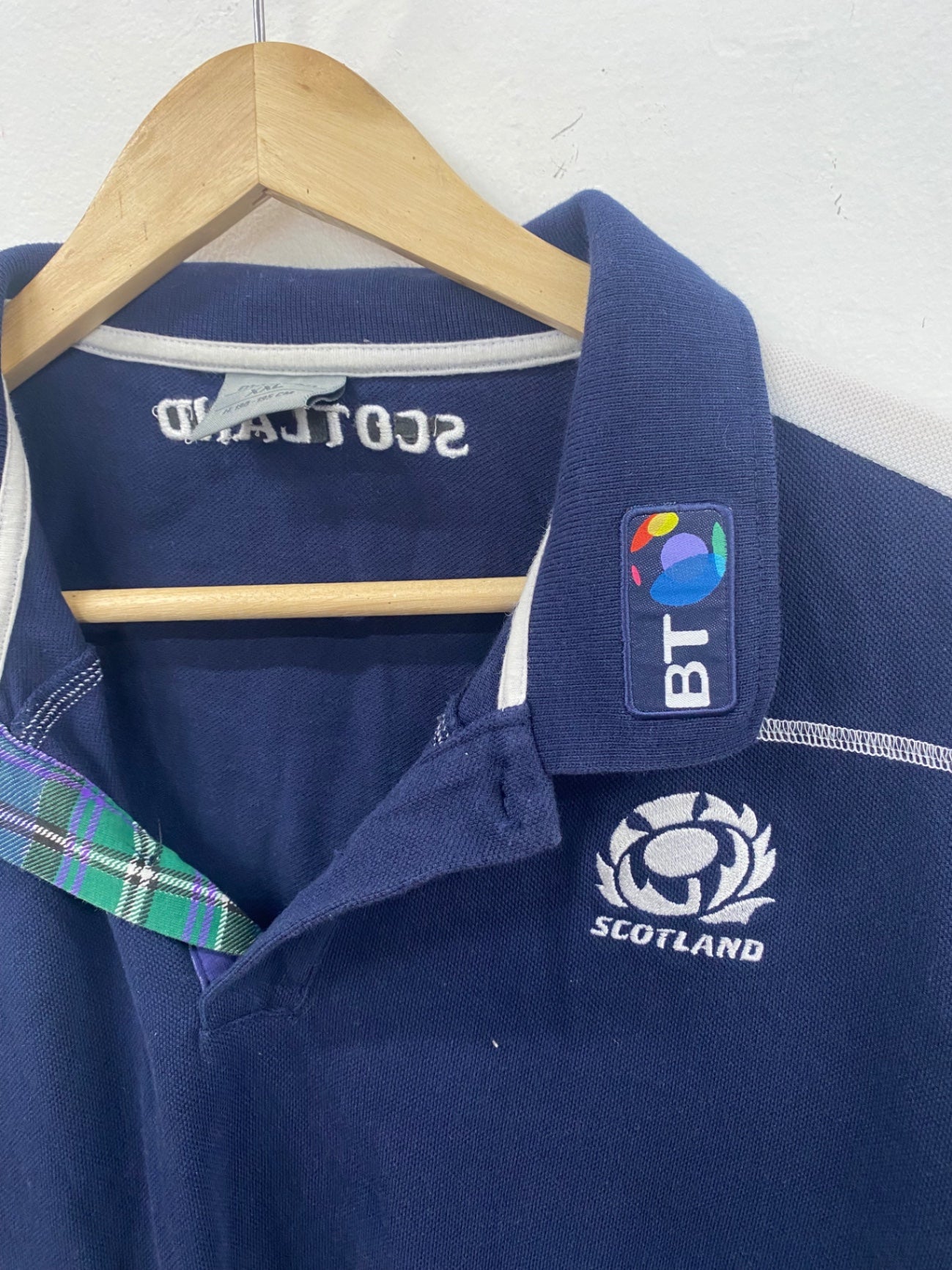 Classic Scotland Rugby Macron Supporters Polo Shirt XXL Navy SRU ES609